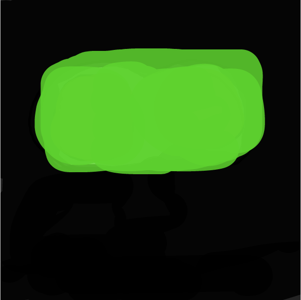 Profile picture for the comic artist, green cube