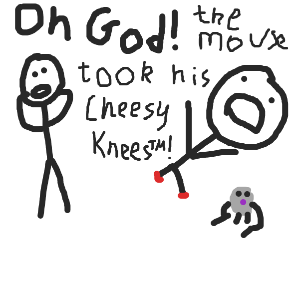 Mice love cheesy knees - Online Drawing Game Comic Strip Panel by JThePilot