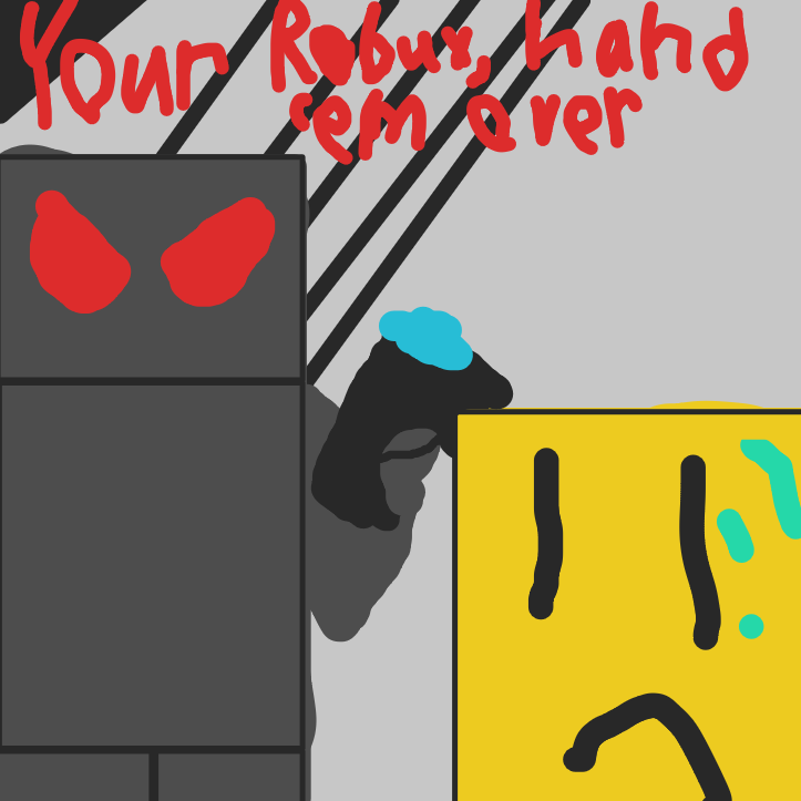 that's supposed to be a gun but I'm bad - Online Drawing Game Comic Strip Panel by luckyloomagu