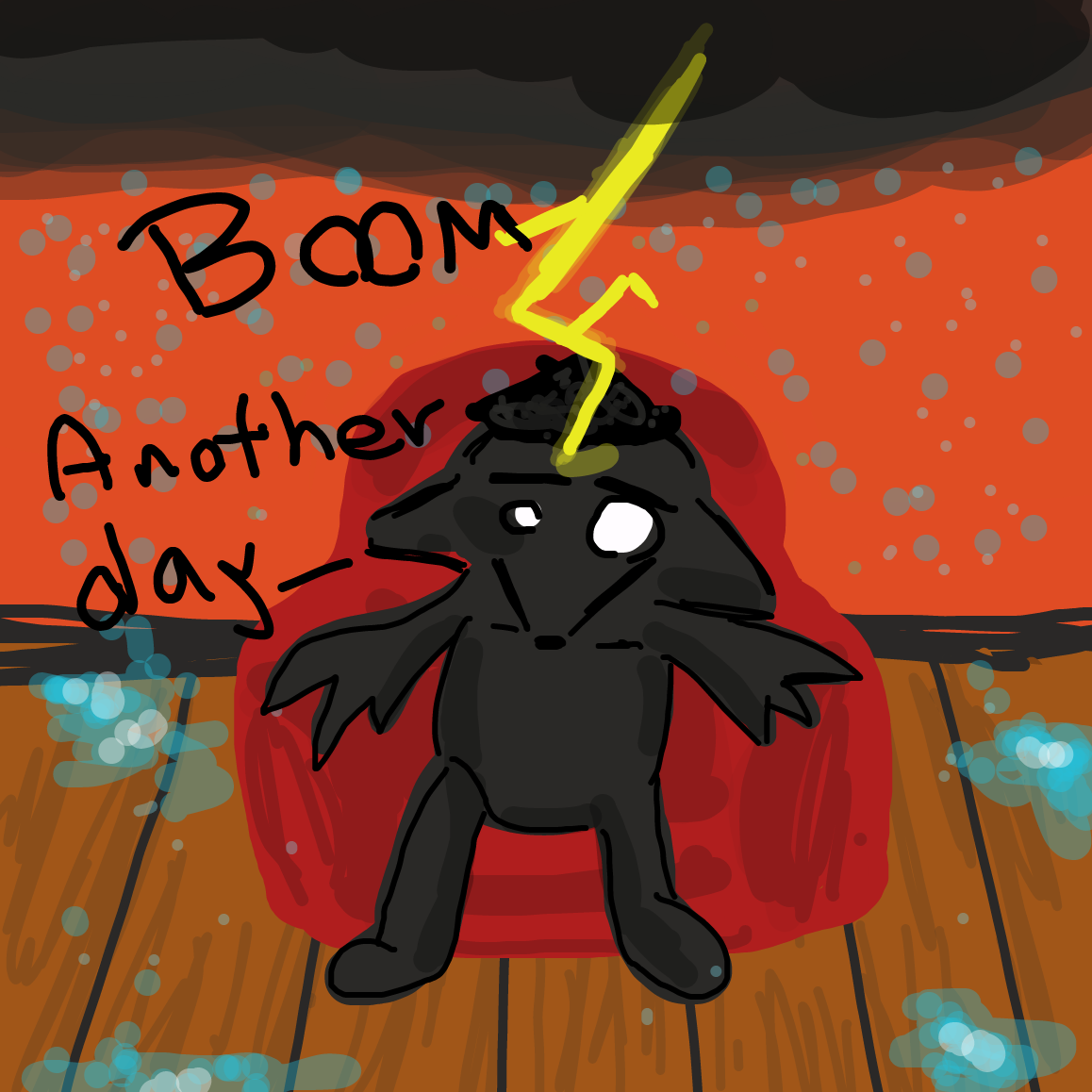 then comes the thunder... another day - Online Drawing Game Comic Strip Panel by spacefoxigirl7