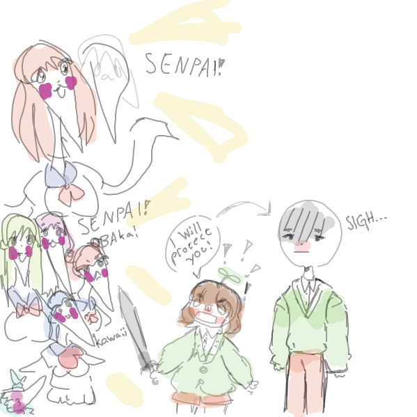 Stupid weebs.. he's not even a senpai jfc - Online Drawing Game Comic Strip Panel by ElaPyon