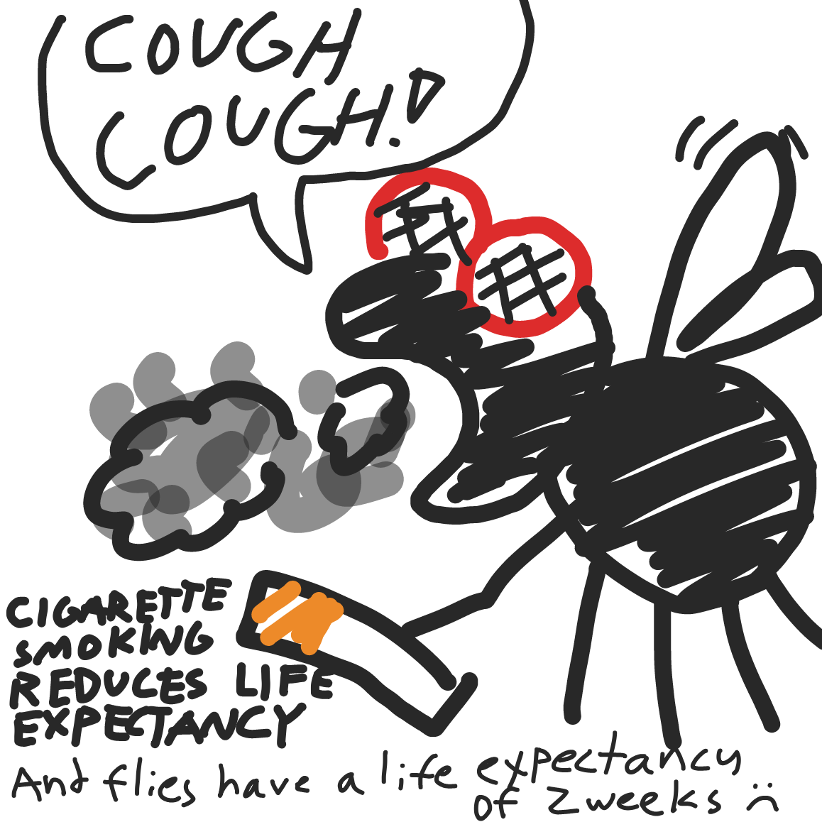 Drawing in fly smoking by bajira