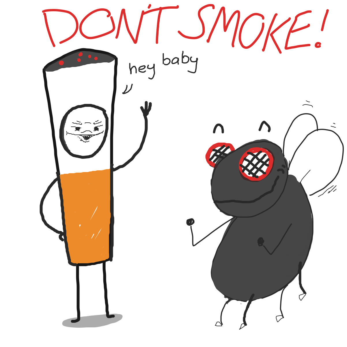 Drawing in fly smoking by Art.frankie