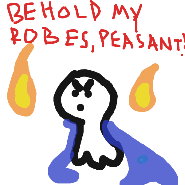 Octopus is showing off its robe to someone while doing pyrokinesis - Online Drawing Game Comic Strip Panel by HiveMind
