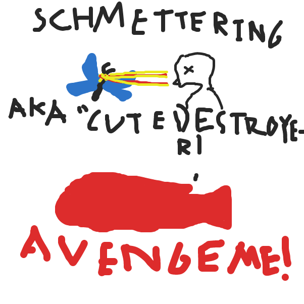 German butterfly avenges swedish fish - Online Drawing Game Comic Strip Panel by HiveMind