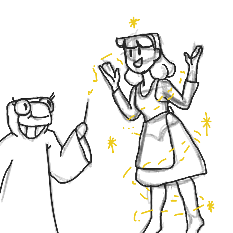 Drawing in Cinderella by @Thirza_sketch_book