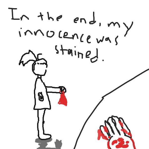 Girl murders moth to save her family - Online Drawing Game Comic Strip Panel by HiveMind