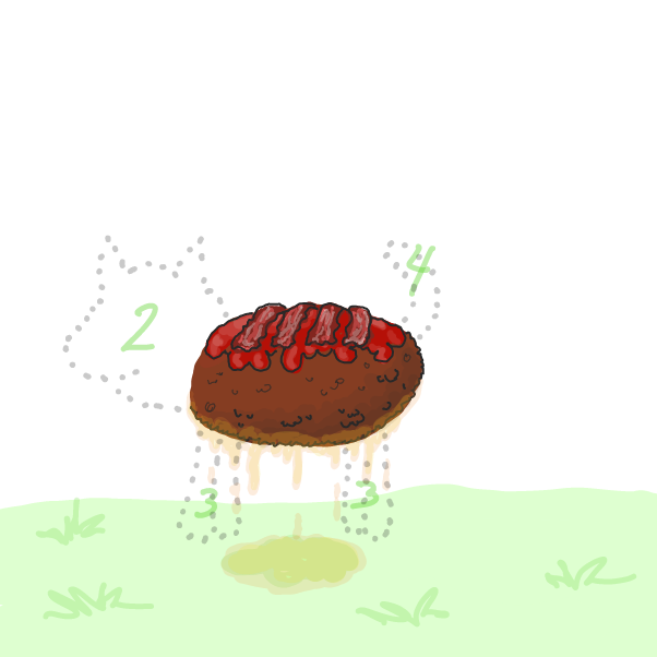First you need a greasy meatloaf. Doggos fekken love meatloaf. - Online Drawing Game Comic Strip Panel by Wizard Croissant