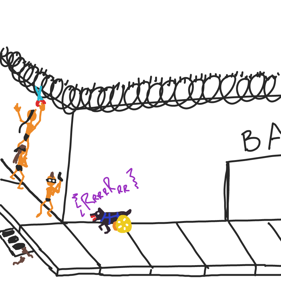 Looks like our guard found something... - Online Drawing Game Comic Strip Panel by ArelaEstudio