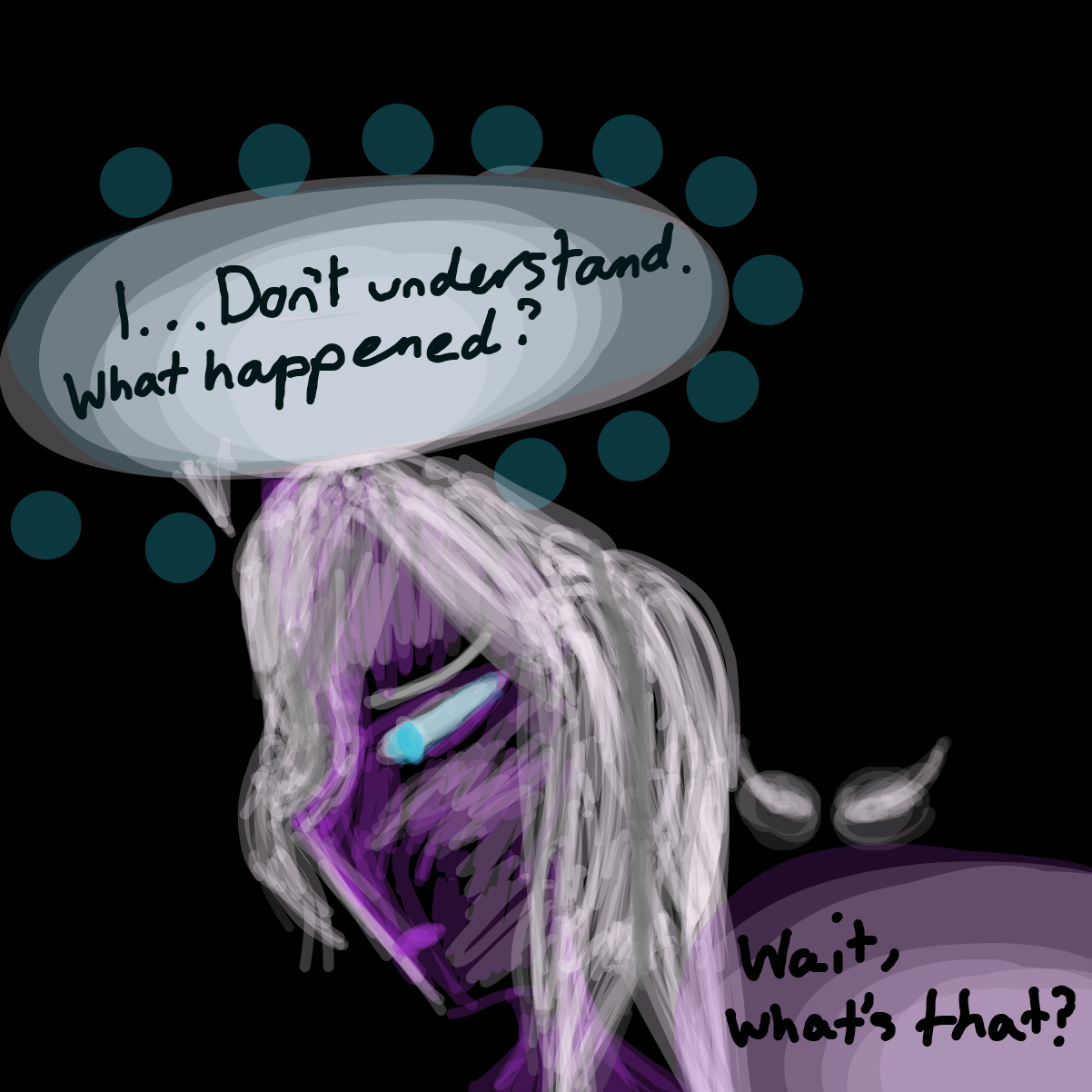 Our heroes don’t know what happened... But wait! What’s that glowing behind them? - Online Drawing Game Comic Strip Panel by AlixirX 