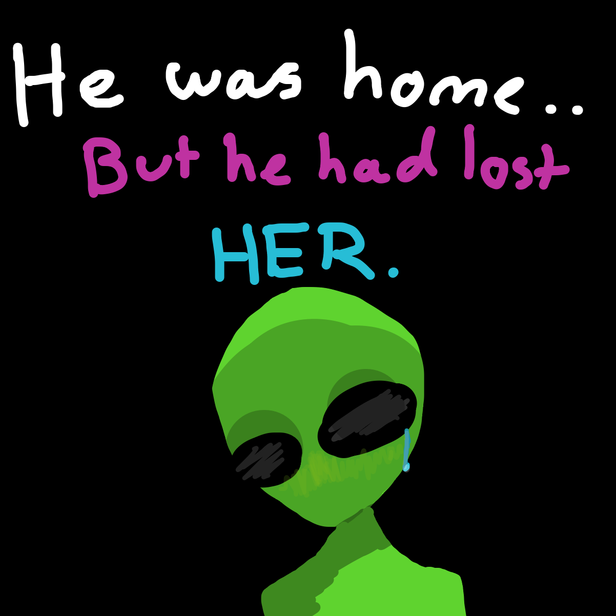 Drawing in Alien by AlixirX 