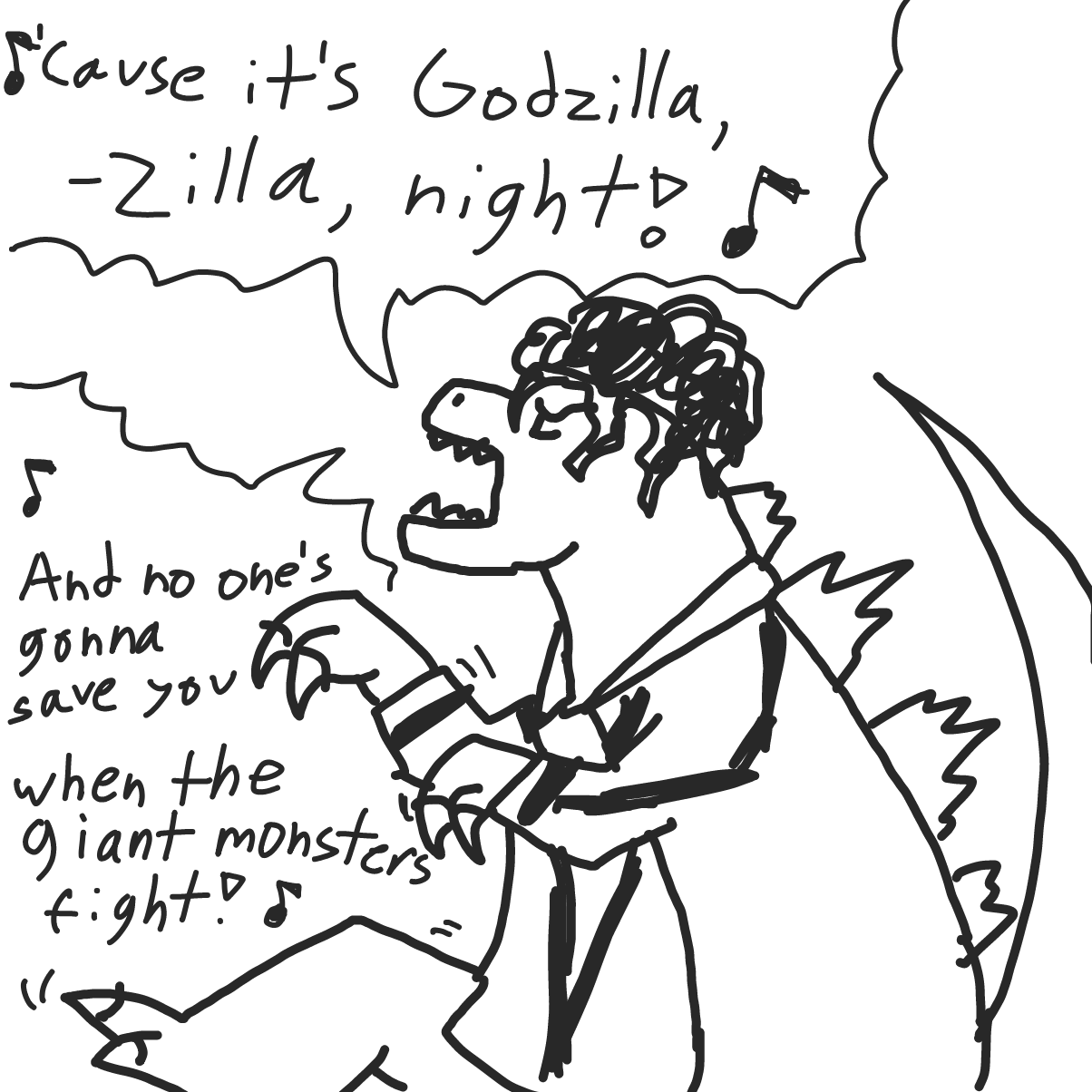 Drawing in Zilla Night by bajira
