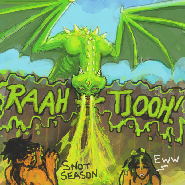 Drawing in Dragon coming by Ramora