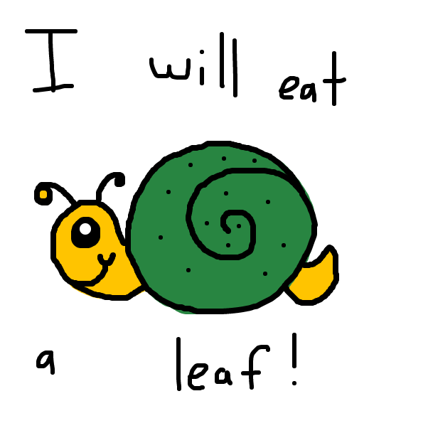 Steve is a hungry snail. He will eat a leaf - Online Drawing Game Comic Strip Panel by SteliosPapas