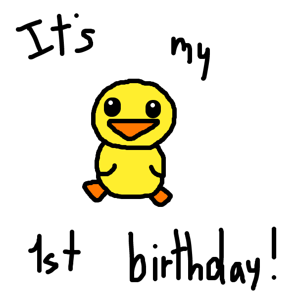 Cal the chick turns 1 today - Online Drawing Game Comic Strip Panel by SteliosPapas