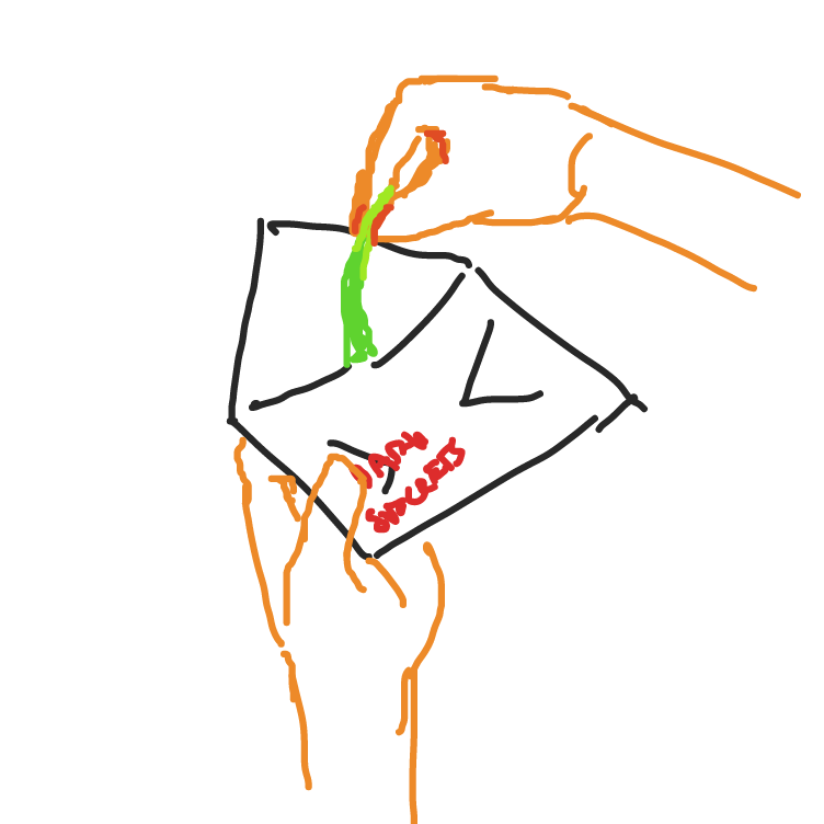 Drawing in A letter arrives by puppt