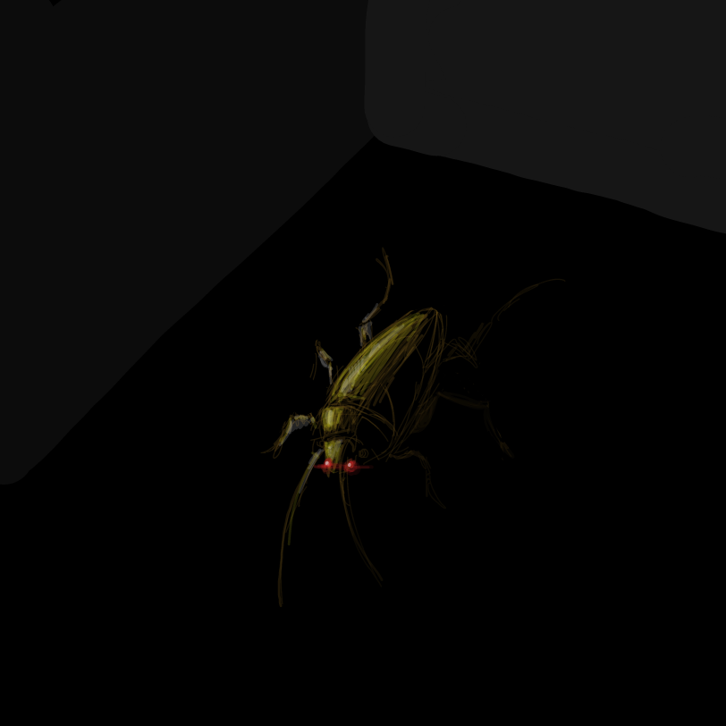 Wild and frightening cockroach appears. - Online Drawing Game Comic Strip Panel by ArelaEstudio