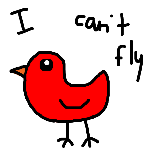 Bernie is a bird that can't fly - Online Drawing Game Comic Strip Panel by SteliosPapas