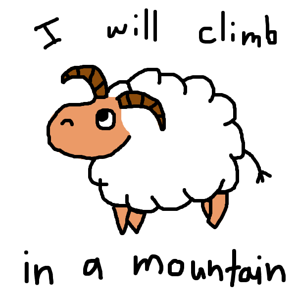 Ricky is a ram who wants to climb in a mountain - Online Drawing Game Comic Strip Panel by SteliosPapas