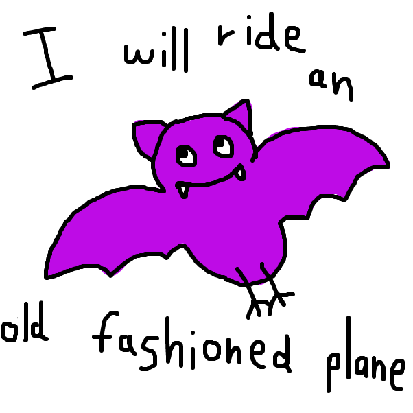Benny the bat wants to ride an old fashioned plane - Online Drawing Game Comic Strip Panel by SteliosPapas