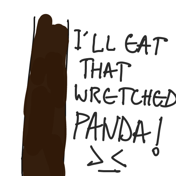 The bamboo tree that Pedro ate has a brother that wants to take revenge on Pedro for consuming his brother!! - Online Drawing Game Comic Strip Panel by hanamorphic