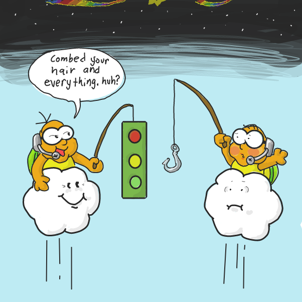 The real star of Rainbow Road. - Online Drawing Game Comic Strip Panel by Wizard Croissant