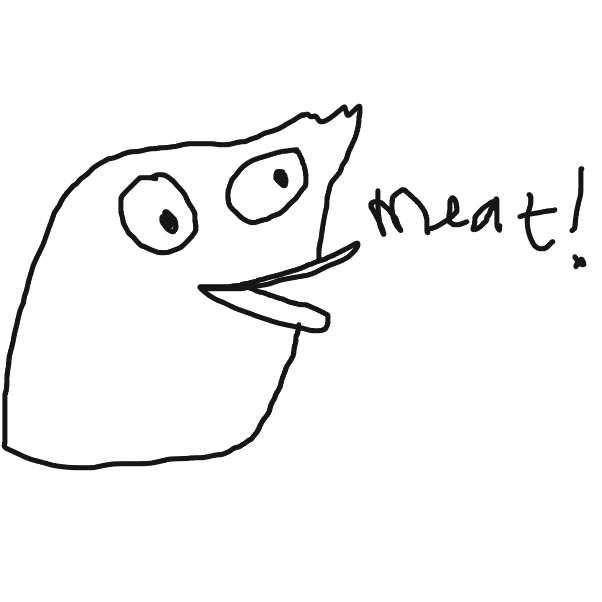 hungry bird wants meat - Online Drawing Game Comic Strip Panel by borp