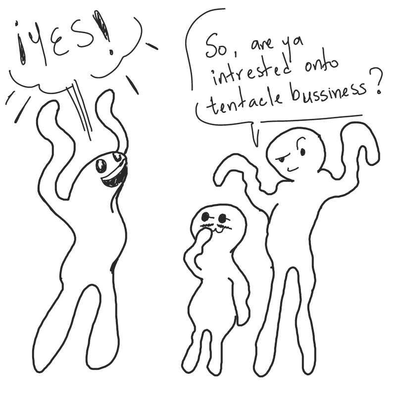 Tentacle bussiness - Online Drawing Game Comic Strip Panel by ArelaEstudio