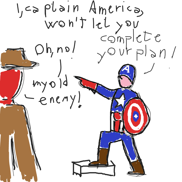 Plot twist: no-face man is the Red Skull - Online Drawing Game Comic Strip Panel by not a weeb