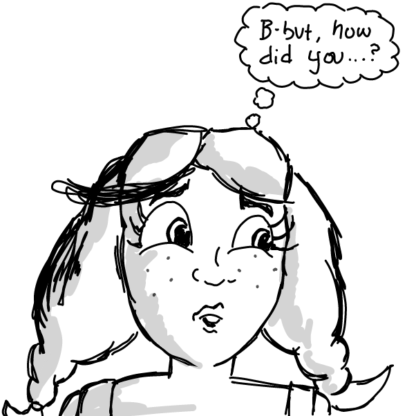 Maybe his nipgives him telepathic powers. - Online Drawing Game Comic Strip Panel by Wizard Croissant