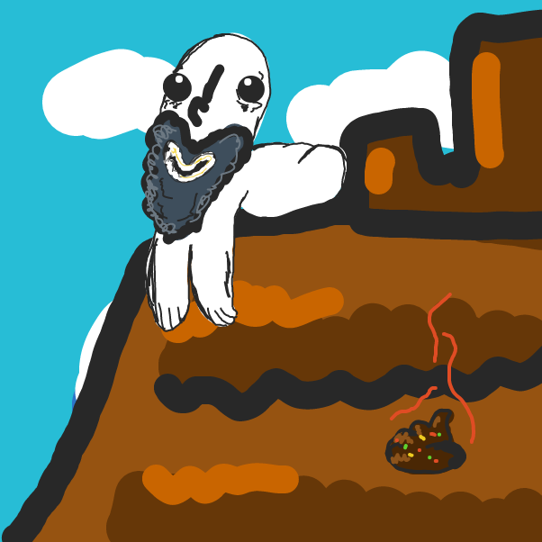 Drawing in The person next door is on our roof by Beember-jams