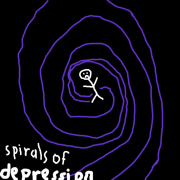 The endless staircase of self-esteem loss, procrastination, and general suffering. - Online Drawing Game Comic Strip Panel by CatLettuce