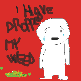 A poor soul has just dropped his weed on the floor - Online Drawing Game Comic Strip Panel by TripStrips