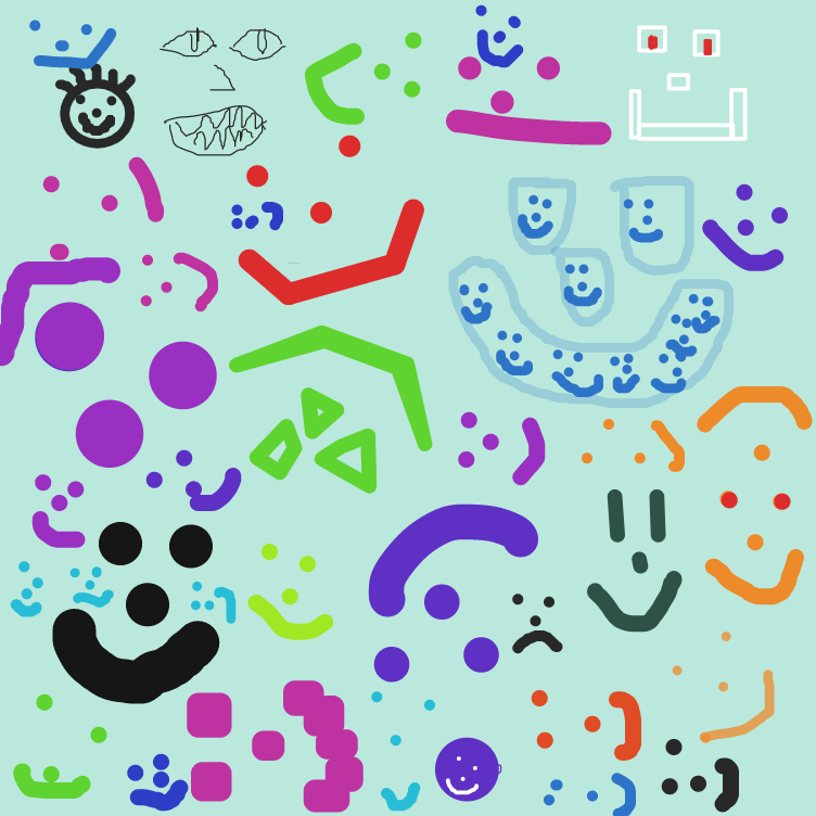 Spread positivity by filling the panels with smiley faces! - Online Drawing Game Comic Strip Panel by Allors