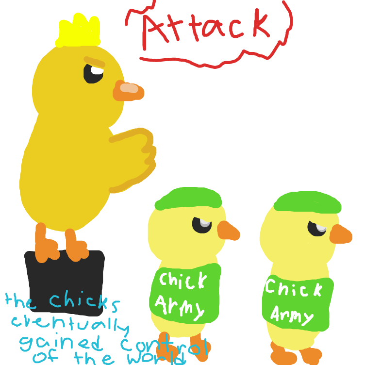 world domination with cal the chick - Online Drawing Game Comic Strip Panel by heatherc