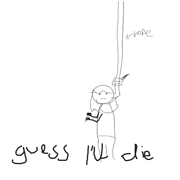 Drawing in tragic story by boredom