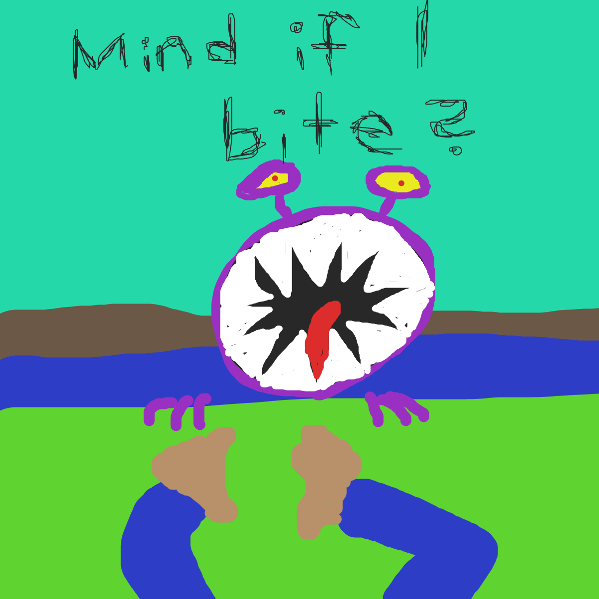 The creature isn't as friendly as you'd like, though... - Online Drawing Game Comic Strip Panel by PanelJamPie