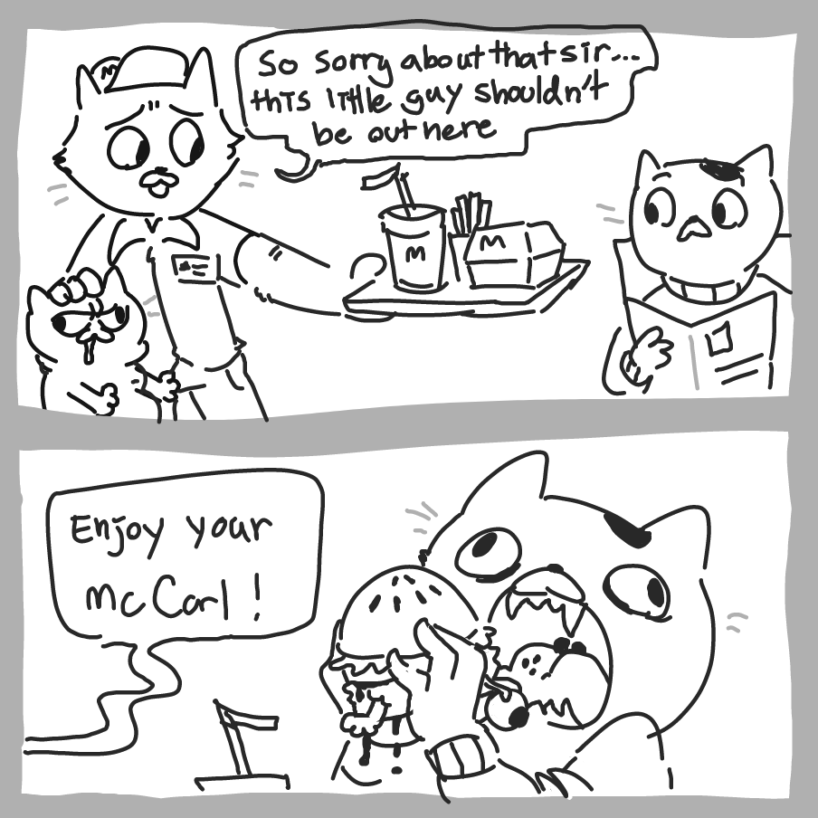 Drawing in Carl Cat by boot