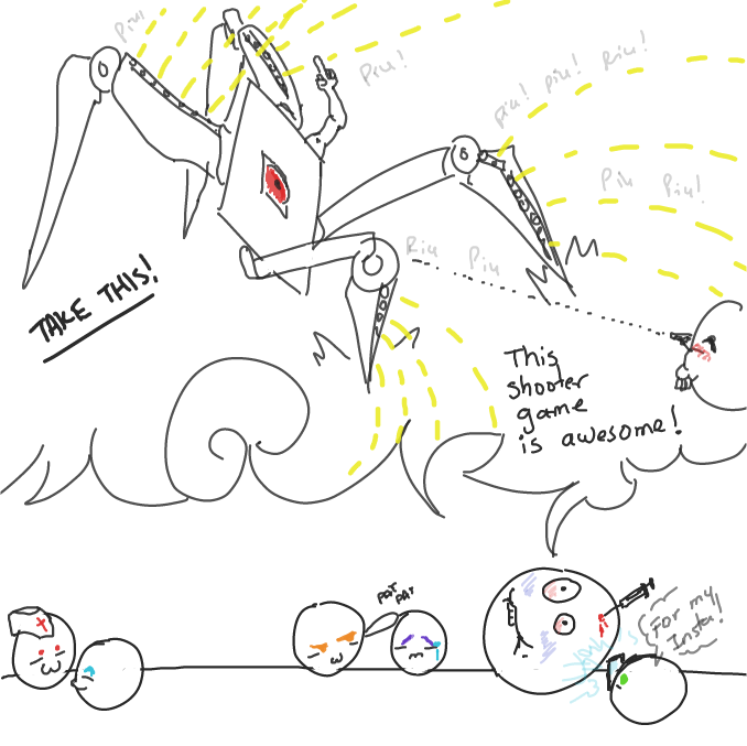 Maybe too hardcore player? - Online Drawing Game Comic Strip Panel by ArelaEstudio