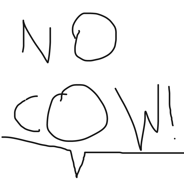 Drawing in NO COW by Allors