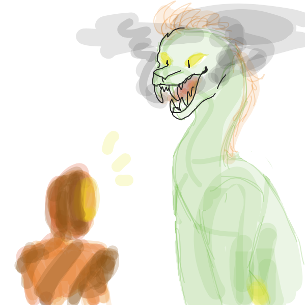 He challenges the dragon >:0 - Online Drawing Game Comic Strip Panel by SOMBRA.dy