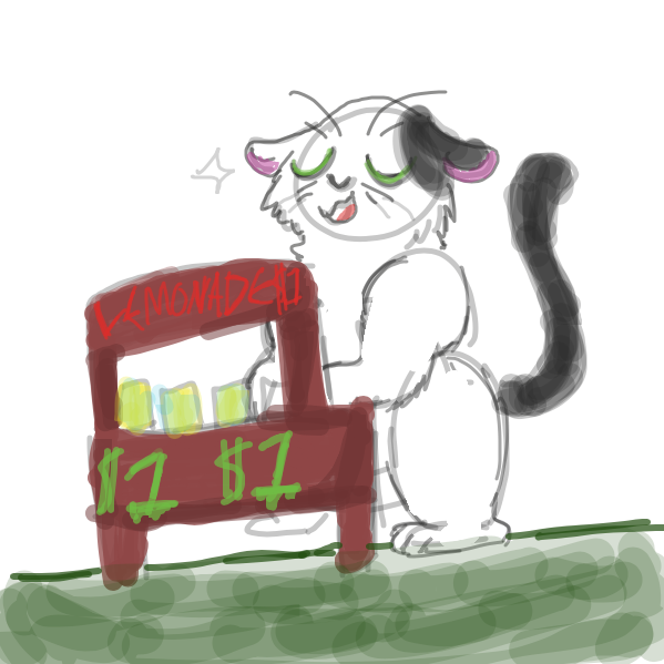 And the puss attracted all the ladies to his stand - Online Drawing Game Comic Strip Panel by SOMBRA.dy