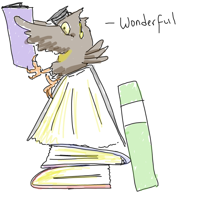 Drawing in Wise owl by ArelaEstudio