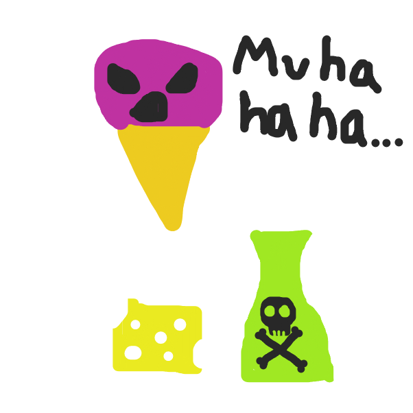 Poison bottle and piece of cheese - Online Drawing Game Comic Strip Panel by ColonelSanders