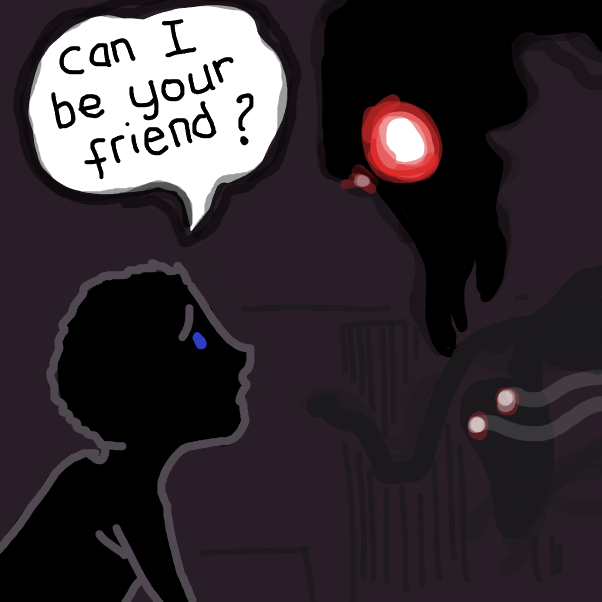 the kid is lonely and just found the courage to make friend - Online Drawing Game Comic Strip Panel by Fathur