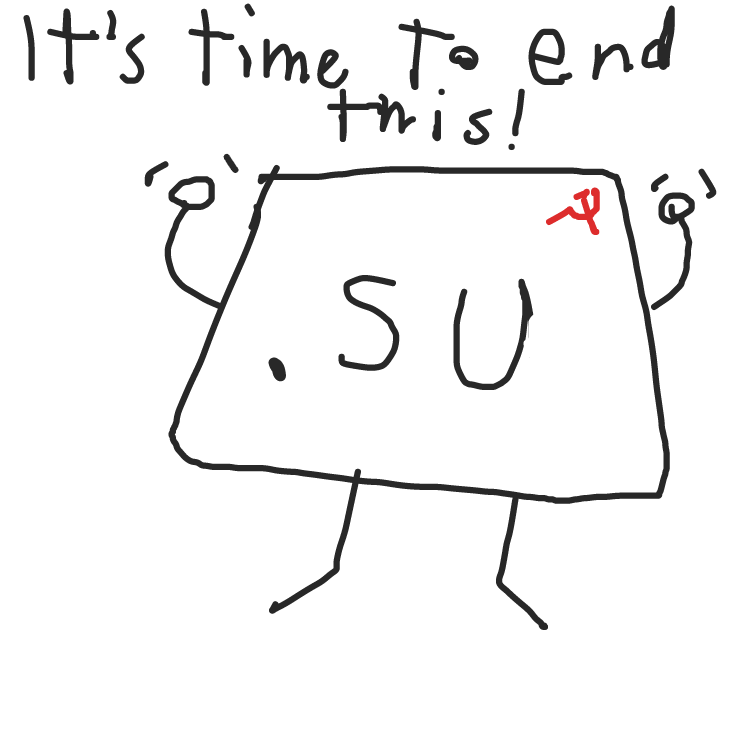 .su was the internet domain for the USSR
 - Online Drawing Game Comic Strip Panel by not a weeb