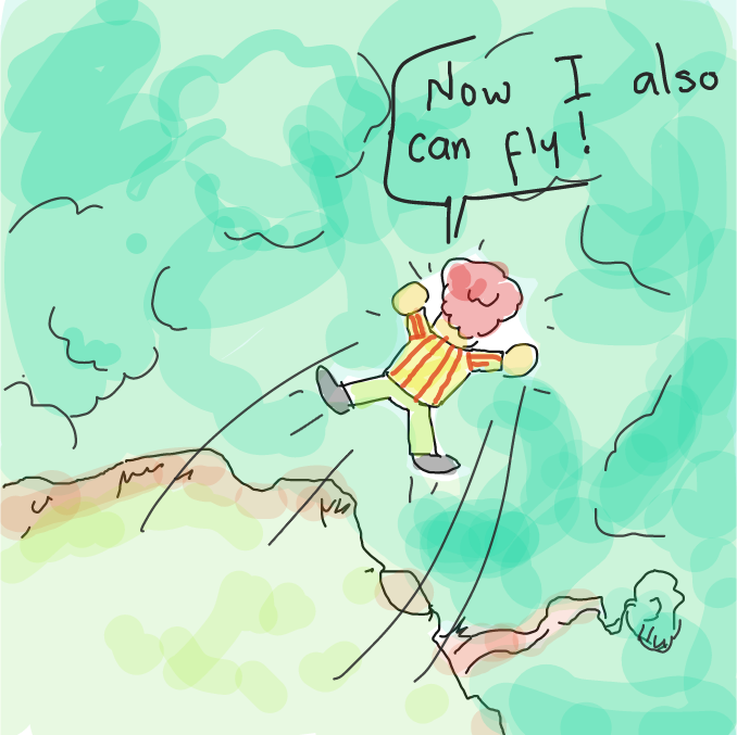 Sure his glasses were heavy as he couldn't fly with them. - Online Drawing Game Comic Strip Panel by ArelaEstudio