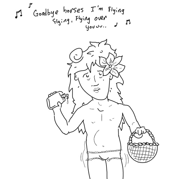 Put the lotion in the basket Desmond! - Online Drawing Game Comic Strip Panel by Wizard Croissant