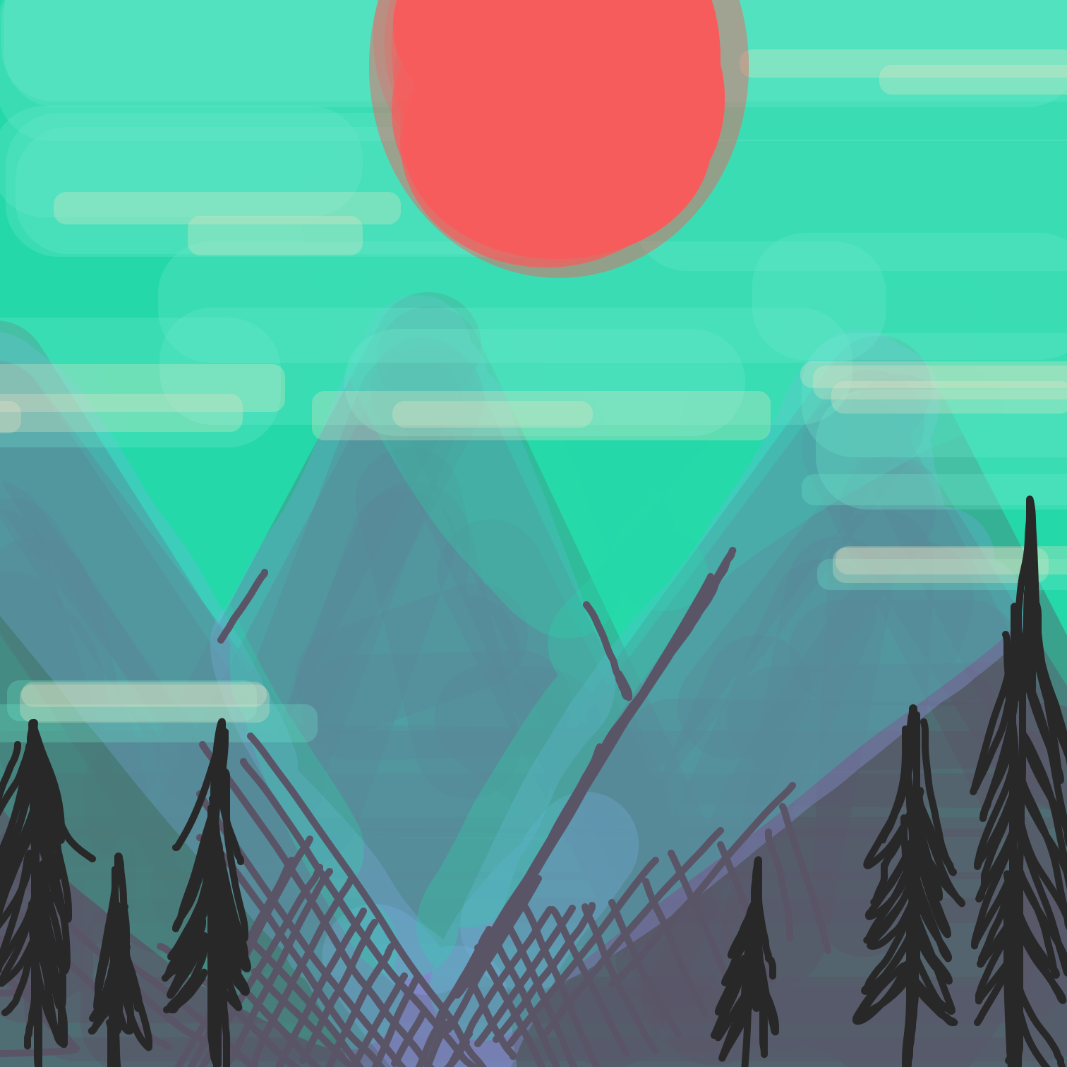 Drawing in Misty forest by Juleefish 