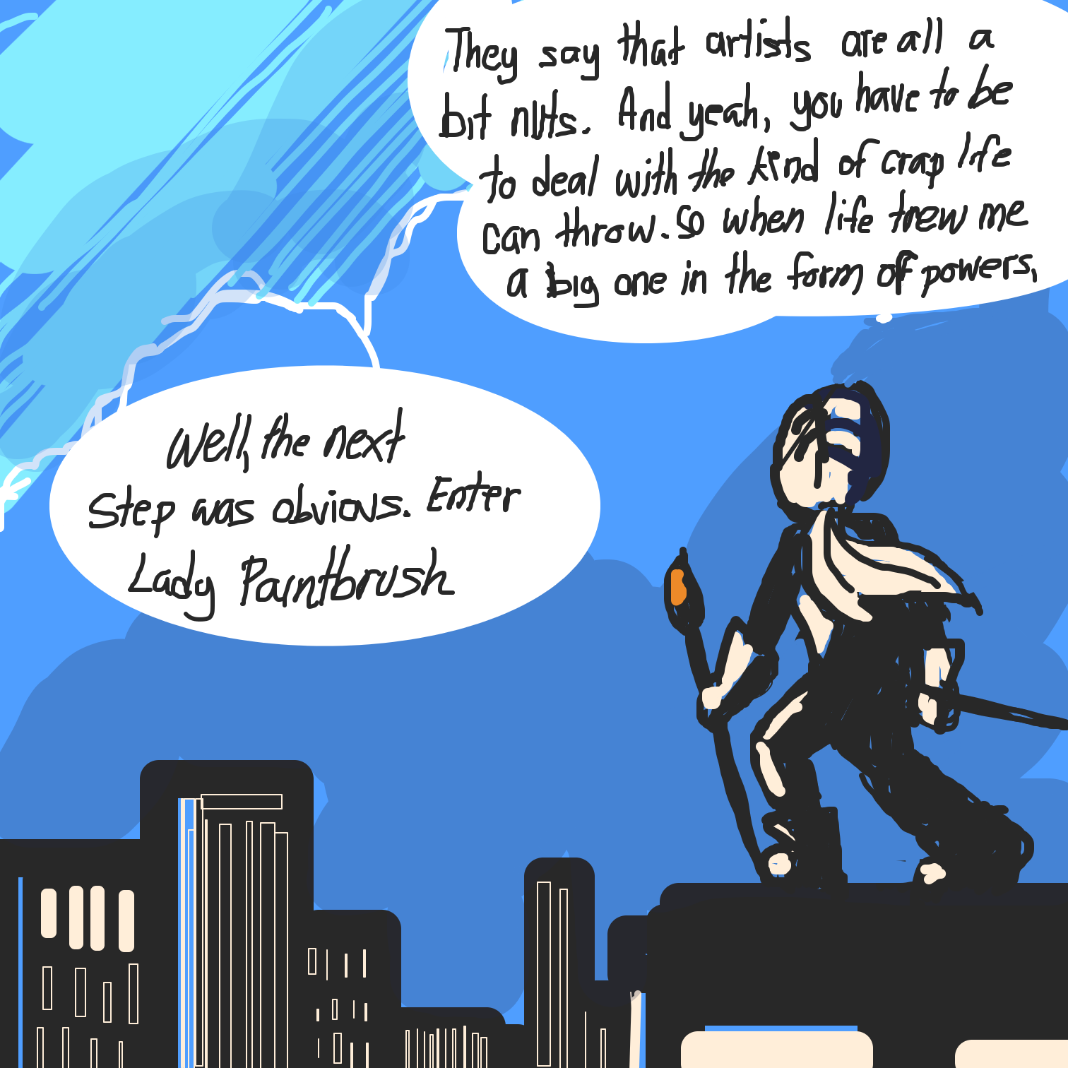 Liked webcomic Art Themed Heros!: origins: lady paintbrush 